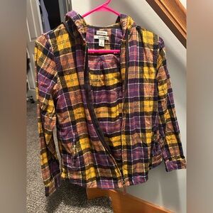 Ll Bean Yellow and Purple Plaid Jacket